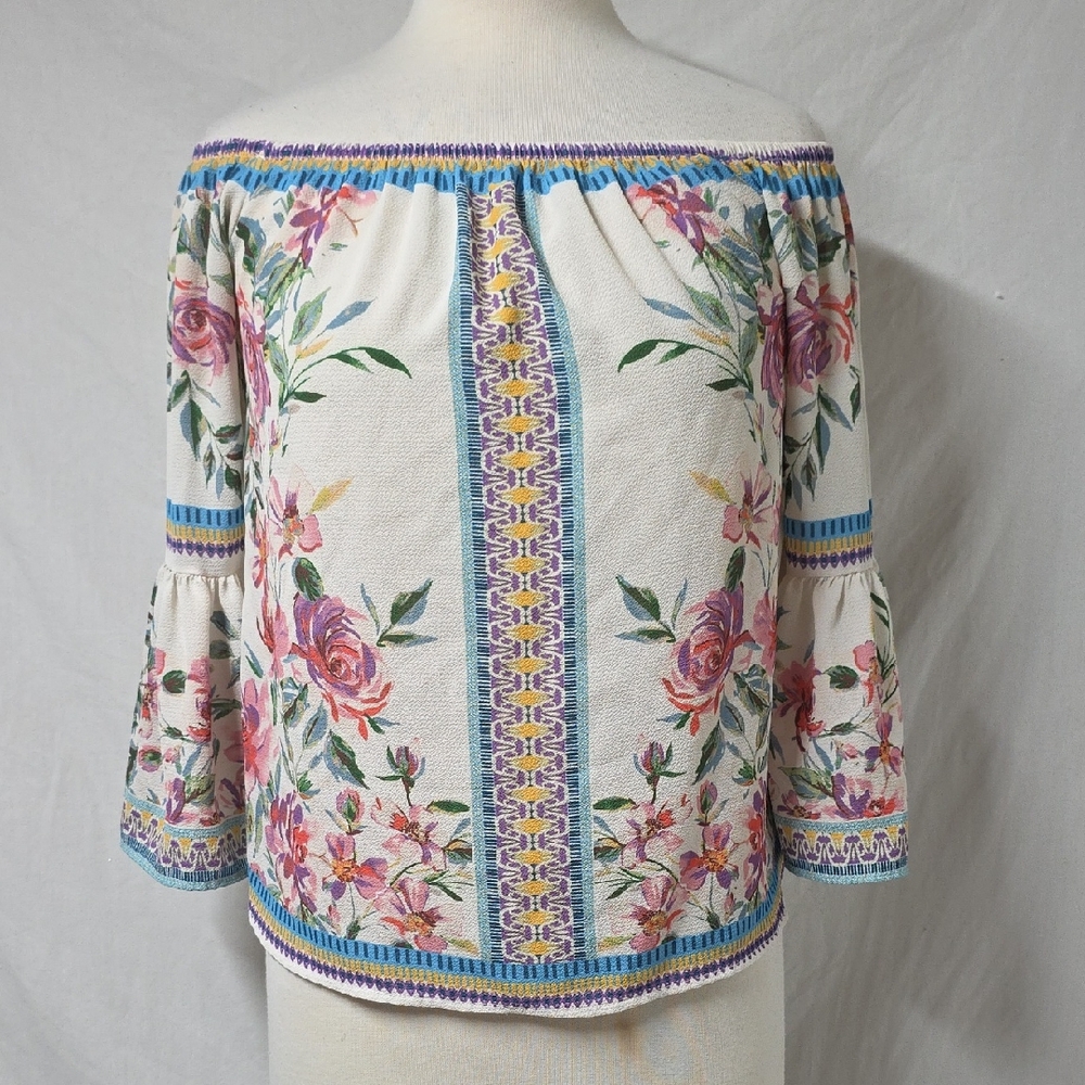 Jealous Tomato Floral Off-Shoulder Top Xs